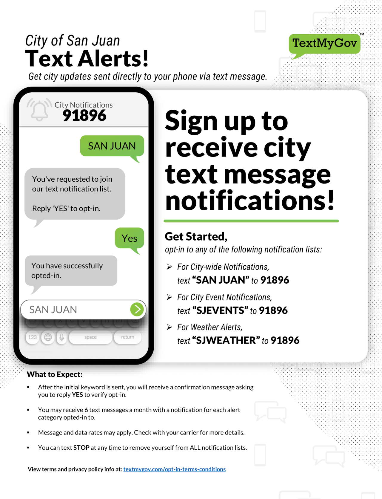 Text My Gov App. Service – The City of San Juan, Texas
