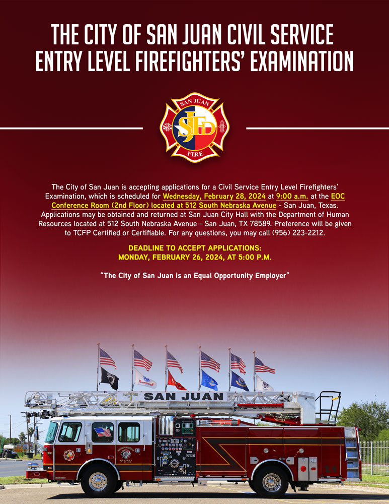 ENTRY LEVEL FIREFIGHTERS’ EXAMINATION (2/28/2024) The City of San