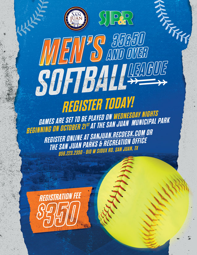 Men's Softball League Registration Flyer